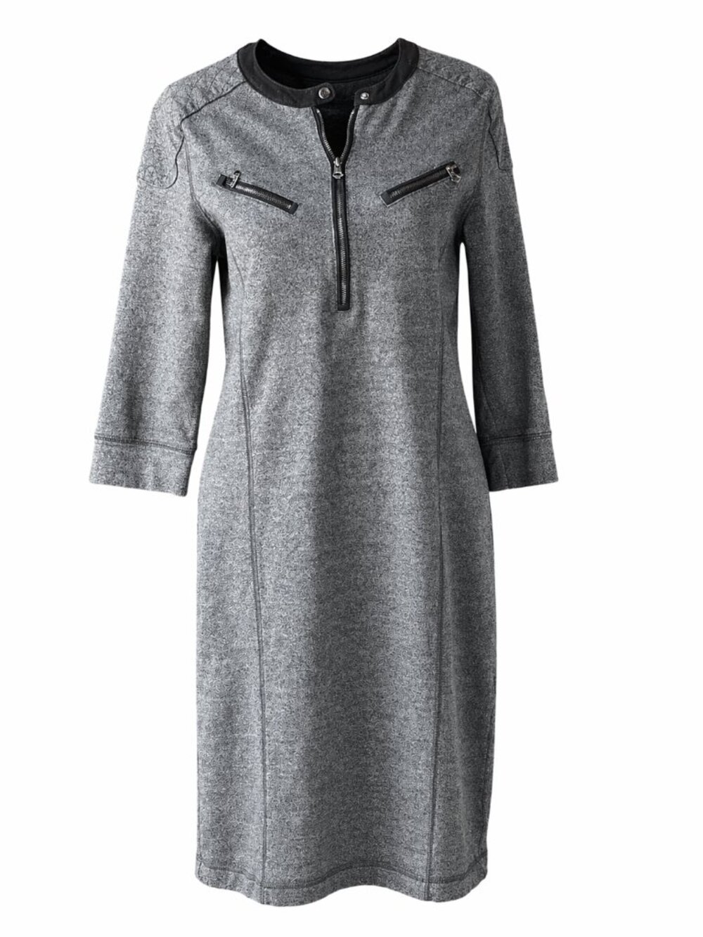 Lauren Jeans Co. Ralph Lauren Gray Zip-Front Sweater Dress | Size Small